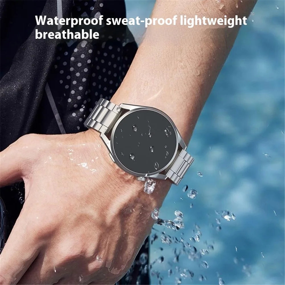 For Huawei Watch GT 4 46mm / GT 3 46mm / GT 2 46mm Titanium Alloy Watch Band 22mm 3-Bead Strap - Titanium - 5