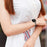 X Shape Rhinestone Decor Zinc Alloy Watchband Replacement for Fitbit Versa 3/Sense - Black - 5