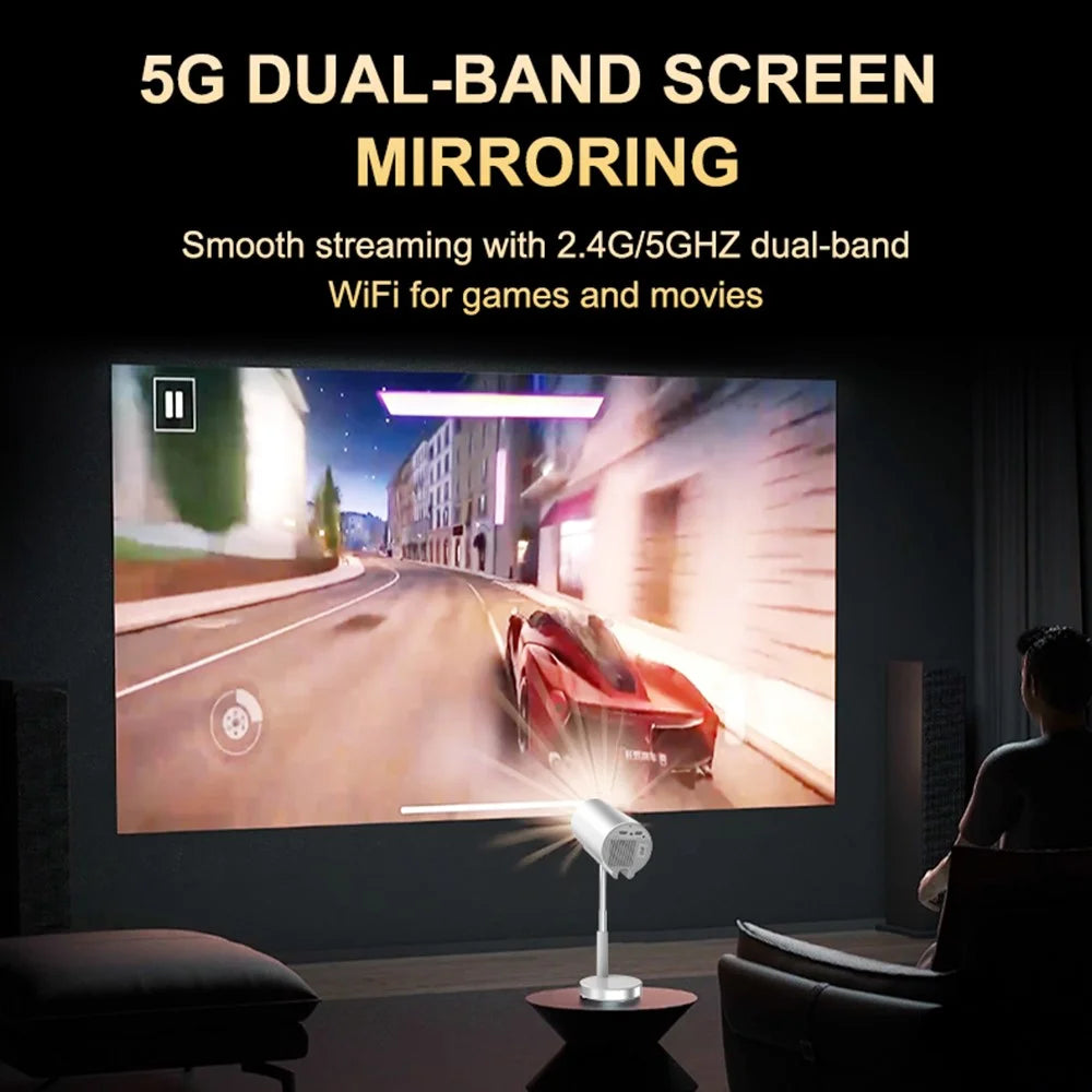 TS-3 1+8G Hidden Retractable Bracket 4K HD Video Smart Projector WiFi Bluetooth-compatible Home Theater Device - US Plug - 4