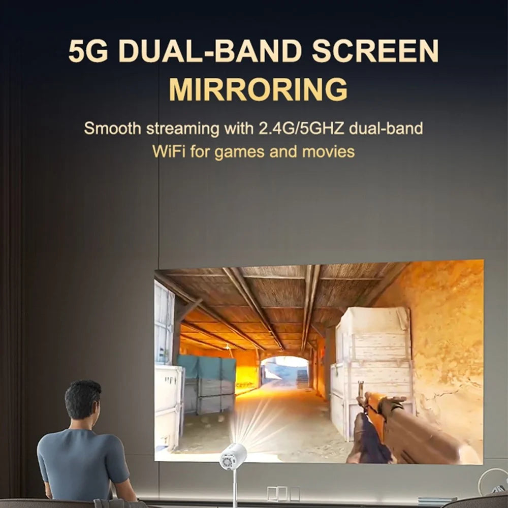 TS-6 1+8G Hidden Retractable Bracket HD Video Mini Projector WiFi Home Theater Projecting Device - US Plug - 7