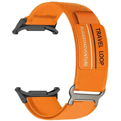 For Samsung Galaxy Watch Ultra2 47mm / Watch Ultra (2025) 47mm / Watch Ultra 47mm Watch Band Adjustable Loop Fastener Nylon Strap - Orange - 1