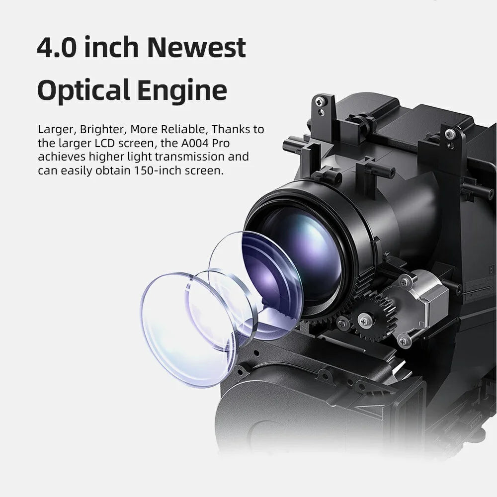 AUN A004 Pro 4-inch LCD Full HD 1080P Home Theater Wifi+Bluetooth-compatible Android 9.0 Projector - US Plug - 6