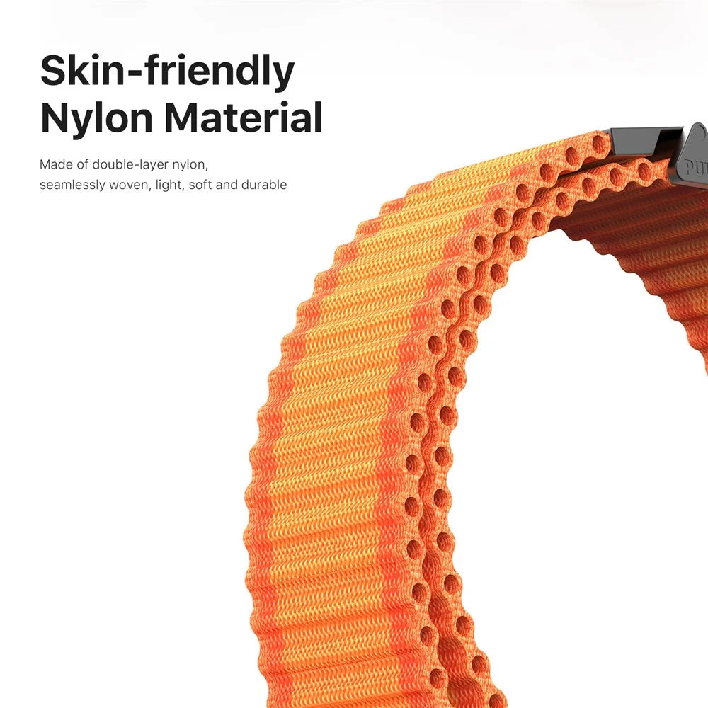 DUX DUCIS YC Series For Samsung Galaxy Watch3 45mm / Xiaomi Watch S4 Sport Nylon Watch Band 22mm Hook Buckle Strap - Orange - 4
