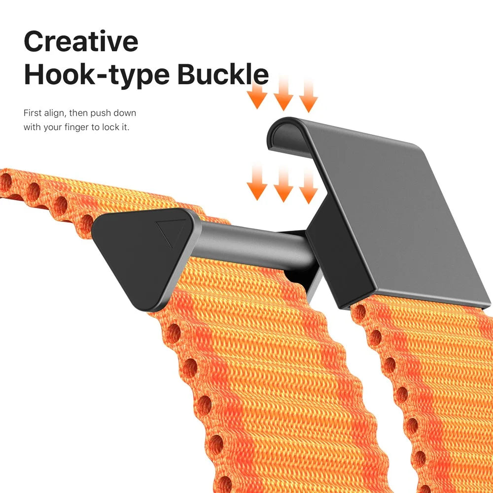 DUX DUCIS YC Series For Samsung Galaxy Watch3 45mm / Xiaomi Watch S4 Sport Nylon Watch Band 22mm Hook Buckle Strap - Orange - 5