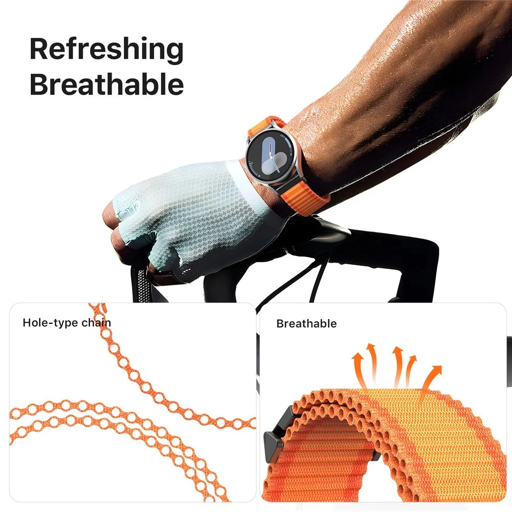 DUX DUCIS YC Series For Samsung Galaxy Watch3 45mm / Xiaomi Watch S4 Sport Nylon Watch Band 22mm Hook Buckle Strap - Orange - 6