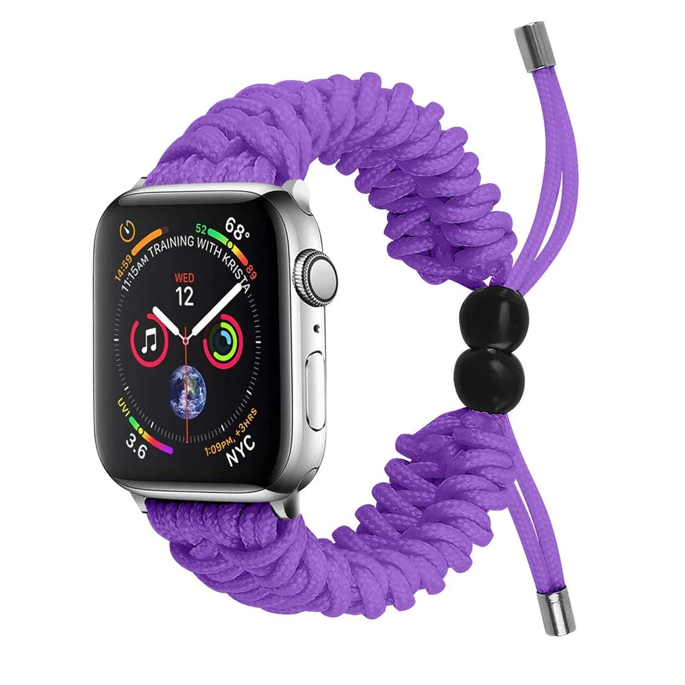 Multi-Color Adjustable Braided Rope New Style Watchband Replacement for Apple Watch Series 11 10 42mm / 9 8 7 41mm / SE3 SE2 SE 6 5 4 40mm / 3 2 1 38mm - Purple - 2
