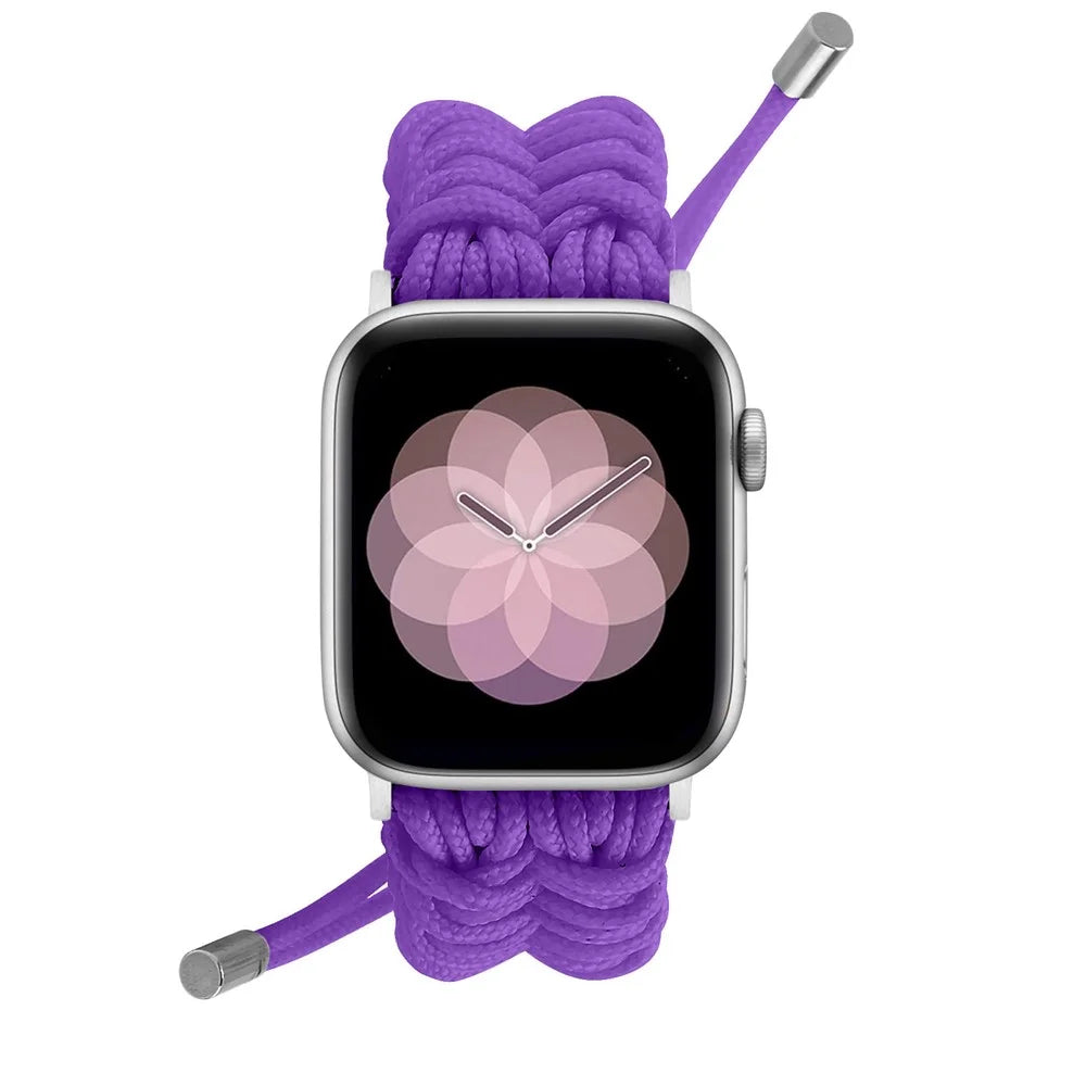 Multi-Color Adjustable Braided Rope New Style Watchband Replacement for Apple Watch Series 11 10 42mm / 9 8 7 41mm / SE3 SE2 SE 6 5 4 40mm / 3 2 1 38mm - Purple - 3