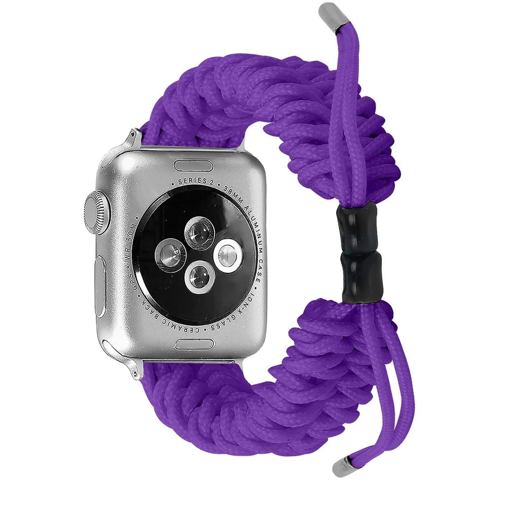 Multi-Color Adjustable Braided Rope New Style Watchband Replacement for Apple Watch Series 11 10 42mm / 9 8 7 41mm / SE3 SE2 SE 6 5 4 40mm / 3 2 1 38mm - Purple - 4