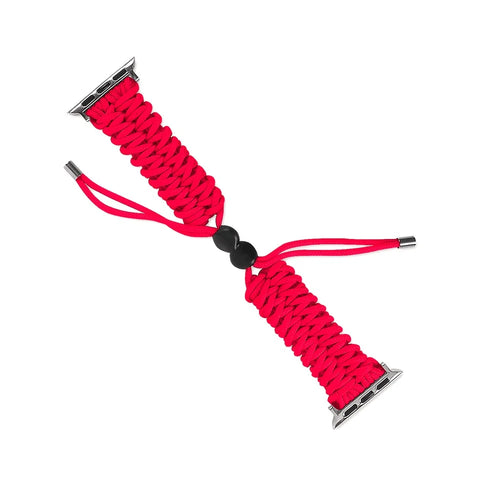 Adjustable Braided Rope New Style Watchband Replacement for Apple Watch Ultra 3 2 1 49mm / Series 11 10 46mm / 9 8 7 45mm / SE3 SE2 SE 6 5 4 44mm / 3 2 1 42mm - Red - 1