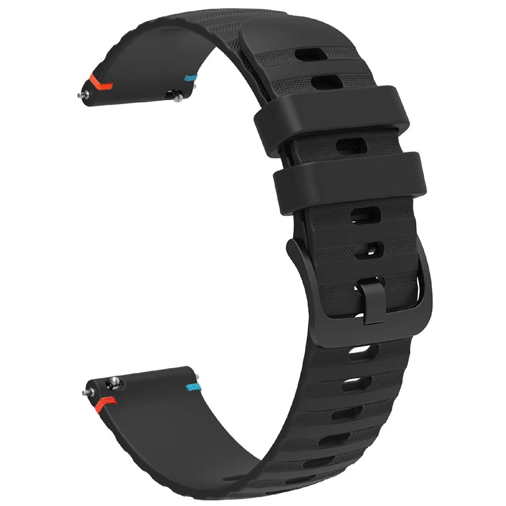 For Samsung Galaxy Watch3 45mm / Galaxy Watch 46mm / Huawei Watch GT 4 46mm Universal 22mm Silicone Watch Strap - Black - 1