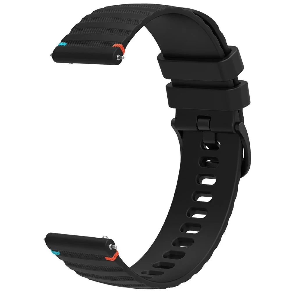 For Samsung Galaxy Watch3 45mm / Galaxy Watch 46mm / Huawei Watch GT 4 46mm Universal 22mm Silicone Watch Strap - Black - 2