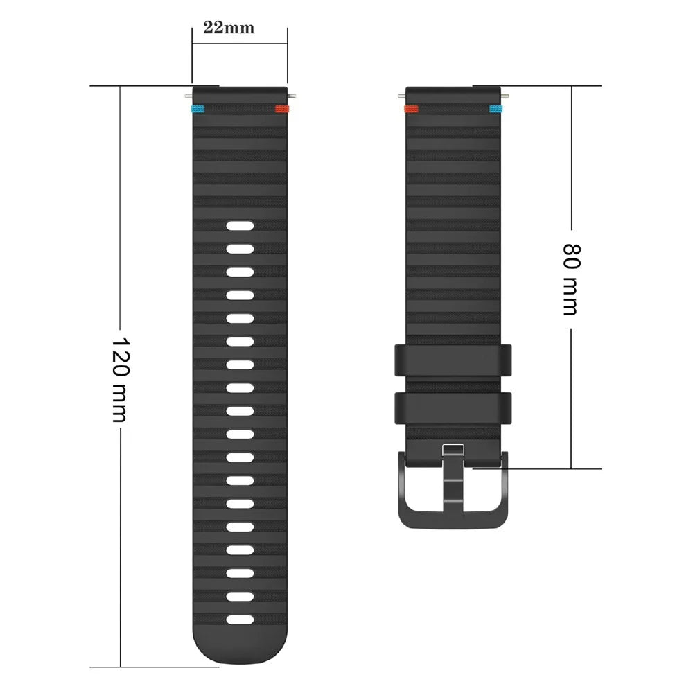 For Samsung Galaxy Watch3 45mm / Galaxy Watch 46mm / Huawei Watch GT 4 46mm Universal 22mm Silicone Watch Strap - Black - 5