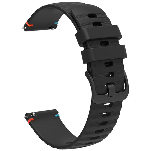 For Samsung Galaxy Watch7 44mm / 40mm / Watch FE 40mm / Watch6 44mm / 40mm Universal 20mm Silicone Watch Strap - Black - 1