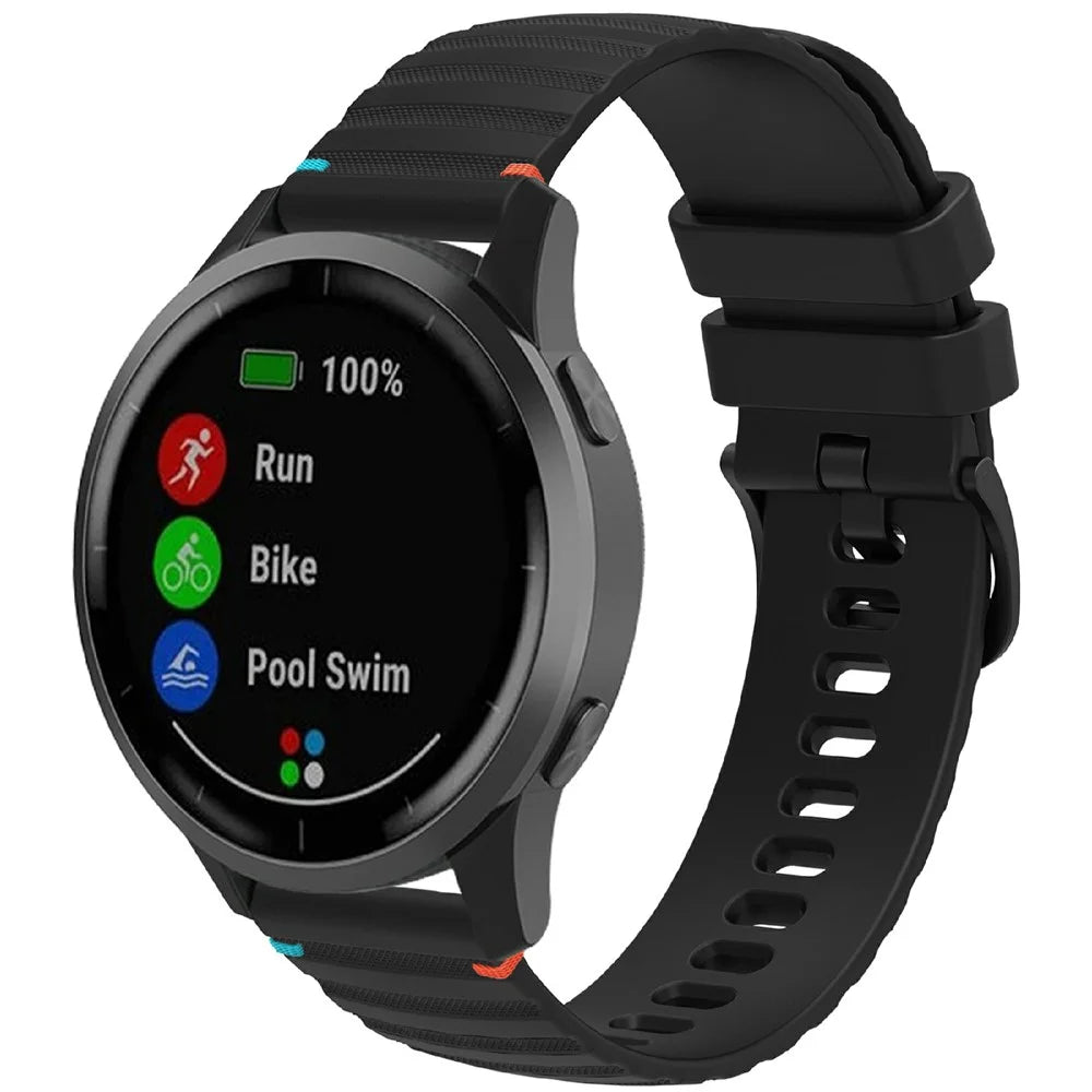 For Samsung Galaxy Watch7 44mm / 40mm / Watch FE 40mm / Watch6 44mm / 40mm Universal 20mm Silicone Watch Strap - Black - 3