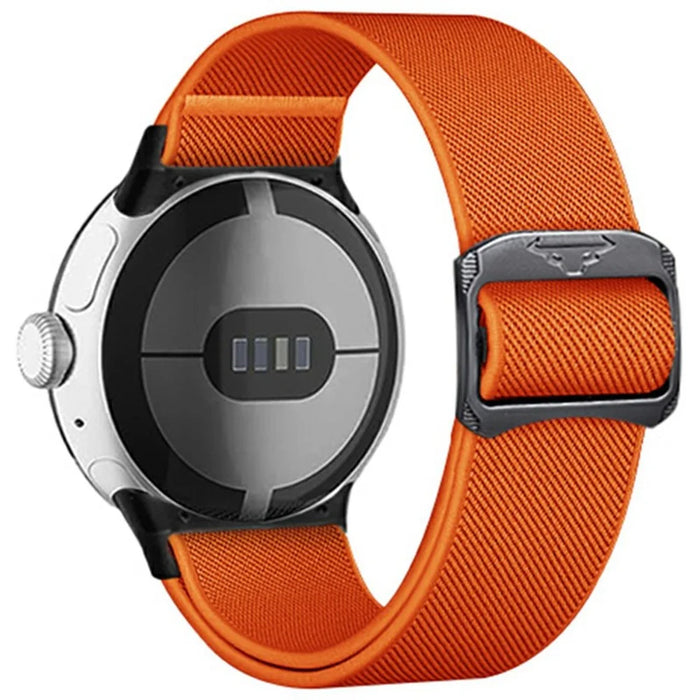 Nylon Strap for Google Pixel Watch 4 41mm / Watch 3 41mm / Watch 2 / Watch Elastic Replacement Watch Band - Orange - 1