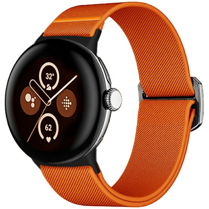 Nylon Strap for Google Pixel Watch 4 41mm / Watch 3 41mm / Watch 2 / Watch Elastic Replacement Watch Band - Orange - 2