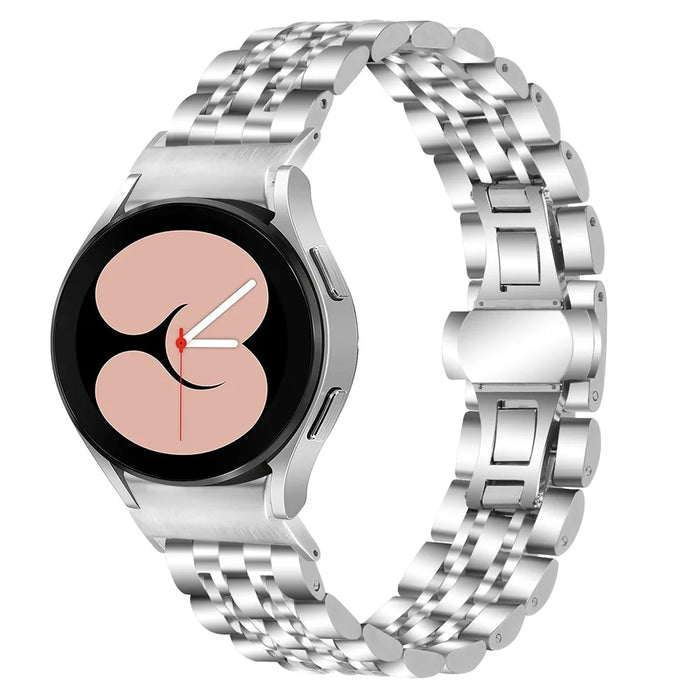 For Samsung Galaxy Watch7 44mm 40mm Metal Watch Band 7-Beads Strap with Quick Release Connector - Silver - 2