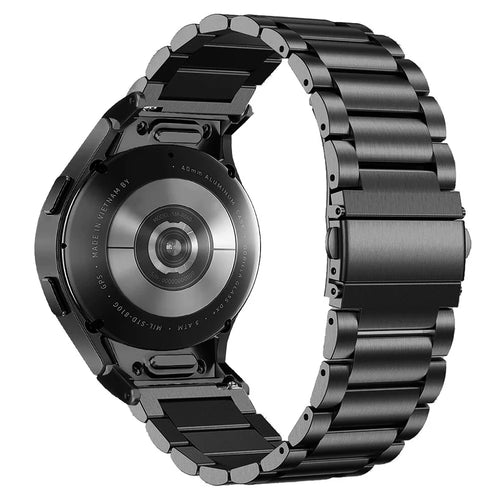 For Samsung Galaxy Watch7 40mm / 44mm Strap Quick Release Connector Stainless Steel Watch Band - Black - 1