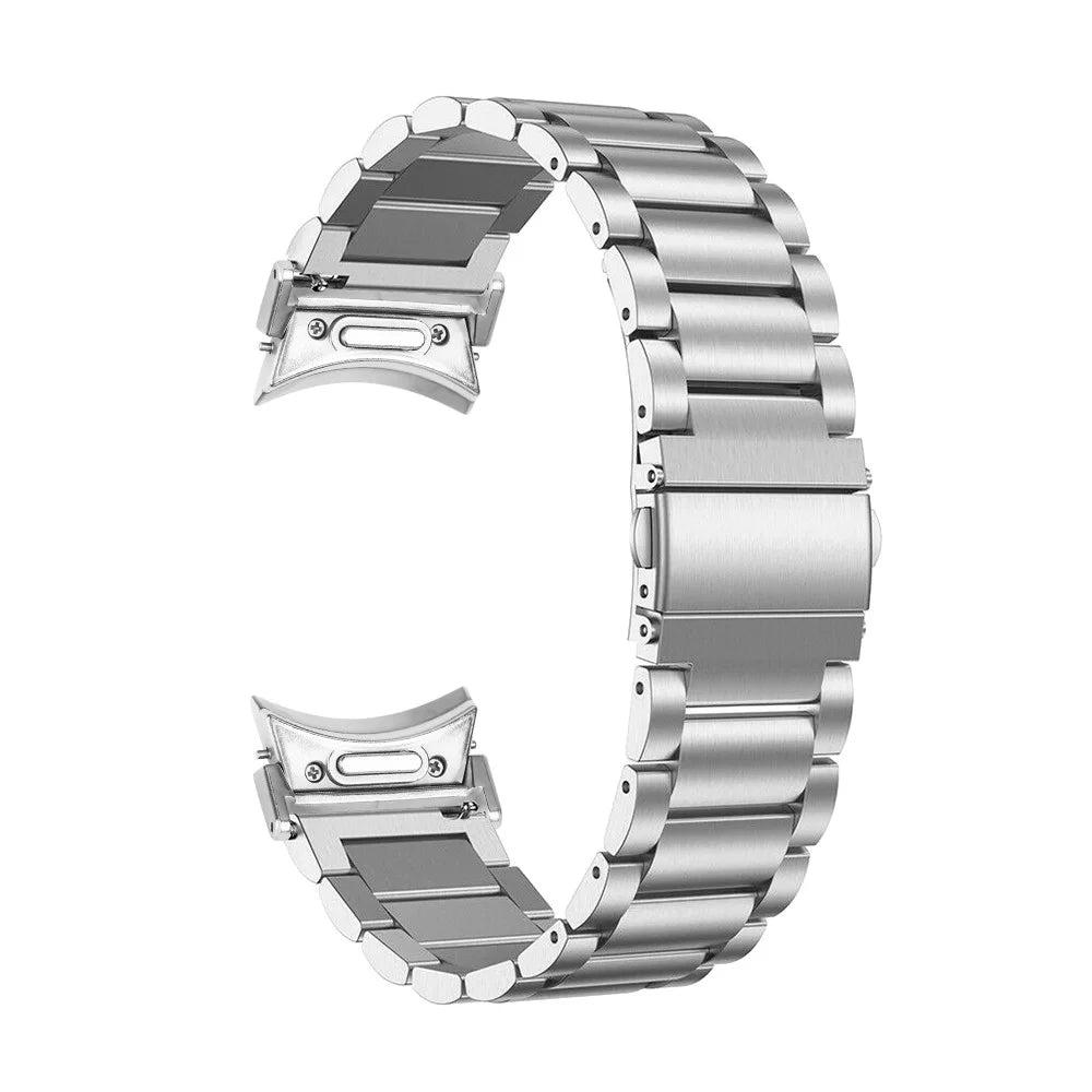 For Samsung Galaxy Watch7 40mm / 44mm Strap Quick Release Connector Stainless Steel Watch Band - Silver - 2