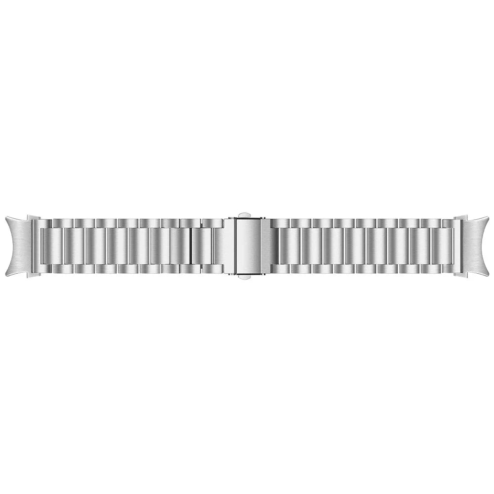 For Samsung Galaxy Watch7 44mm / 40mm Stainless Steel Band 3-Bead Smart Watch Strap with Connector, Silver - 3
