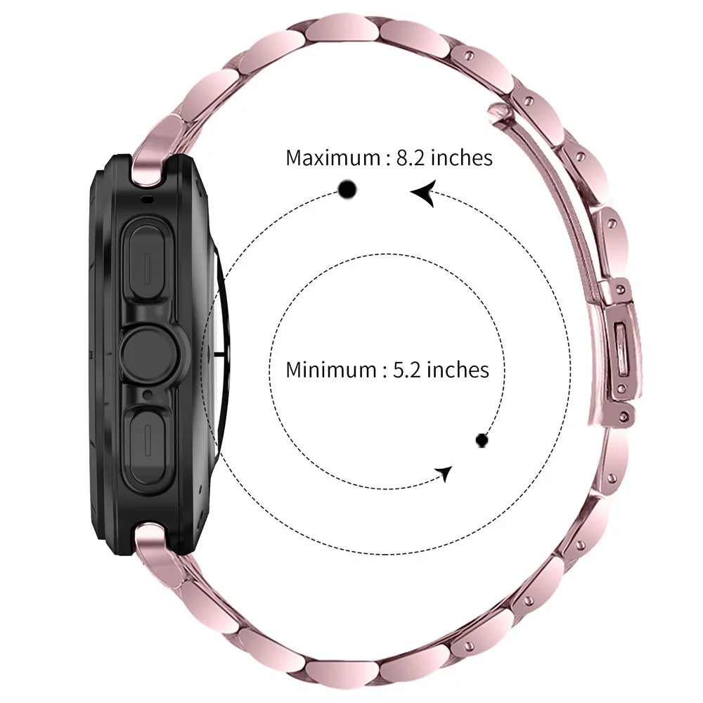 For Samsung Galaxy Watch Ultra2 47mm / Watch Ultra (2025) 47mm / Watch Ultra 47mm Replacement Band 7-Bead Stainless Steel Smart Watch Strap - Rose Pink - 6