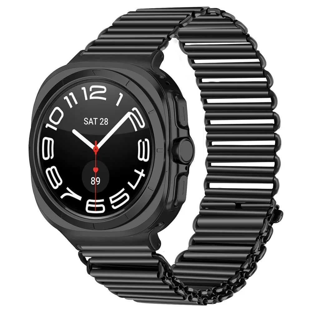For Samsung Galaxy Watch Ultra2 47mm / Watch Ultra (2025) 47mm / Watch Ultra 47mm Replacement Strap Stainless Steel Smart Watch Band - Black - 2