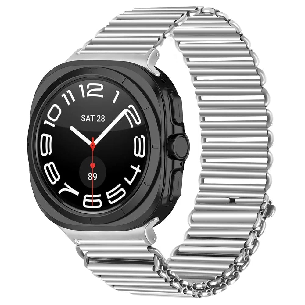For Samsung Galaxy Watch Ultra2 47mm / Watch Ultra (2025) 47mm / Watch Ultra 47mm Replacement Strap Stainless Steel Smart Watch Band, Silver - 2
