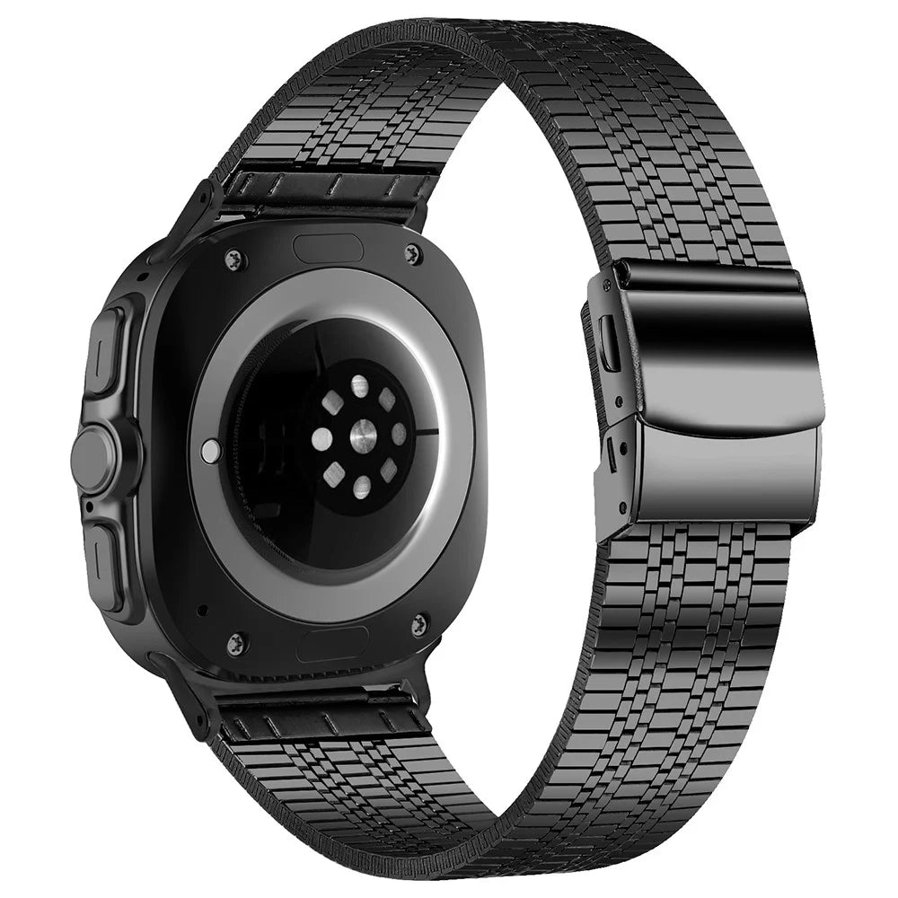 For Samsung Galaxy Watch Ultra2 47mm / Watch Ultra (2025) 47mm / Watch Ultra 47mm Replacement Strap 5-Bead Stainless Steel Smart Watch Band, Black - 1