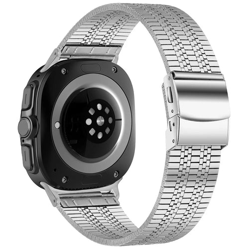 For Samsung Galaxy Watch Ultra2 47mm / Watch Ultra (2025) 47mm / Watch Ultra 47mm Watch Band Stainless Steel 5-Beads Wrist Strap - Silver - 1