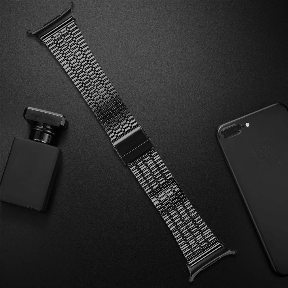 For Samsung Galaxy Watch Ultra2 47mm / Watch Ultra (2025) 47mm / Watch Ultra 47mm Watch Band Stainless Steel 7-Beads Wrist Strap - Black - 4