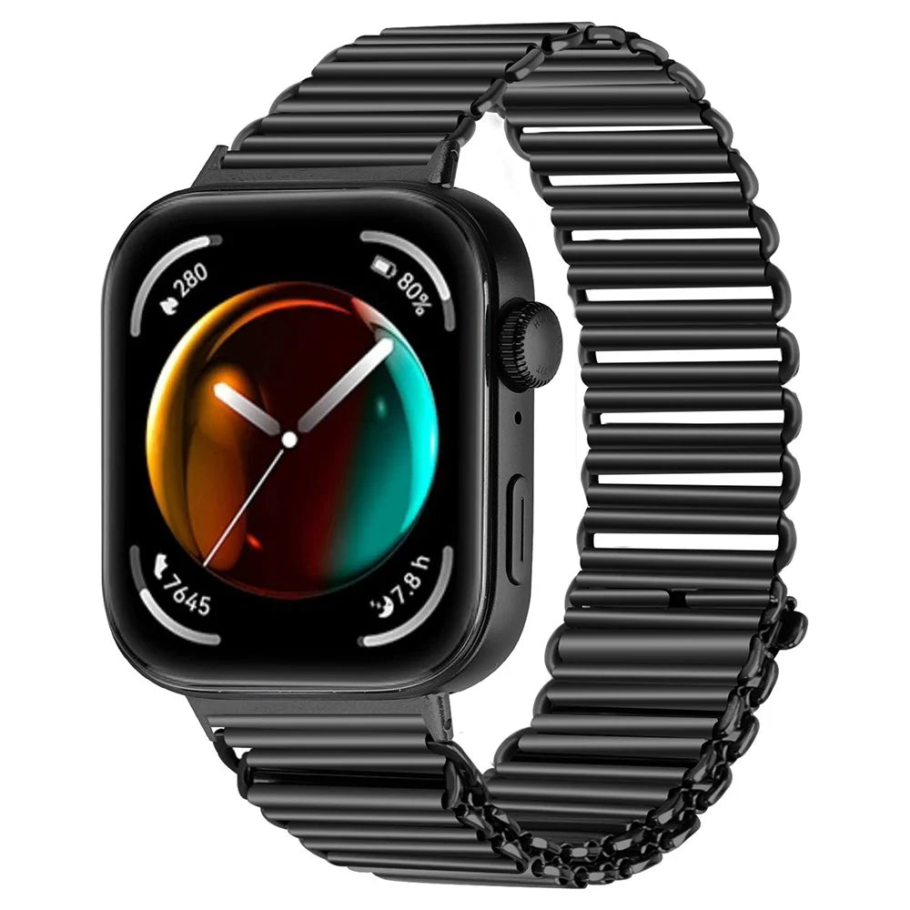 For Huawei Watch Fit 3 Replacement Strap Stainless Steel Smart Watch Band - Black - 2