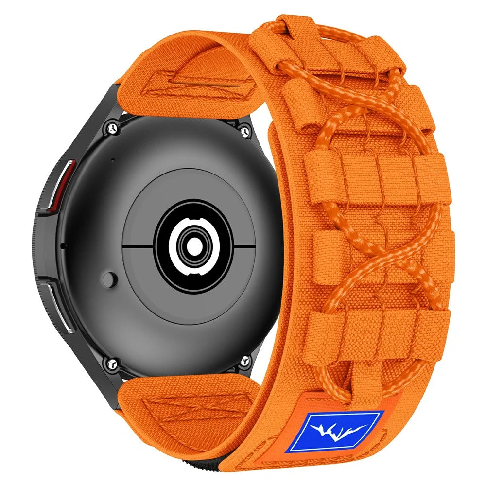 Universal 20mm Strap for Samsung Galaxy Watch7 / Watch6 / Watch 5 44mm 40mm Braided Nylon Watch Band - Orange - 1