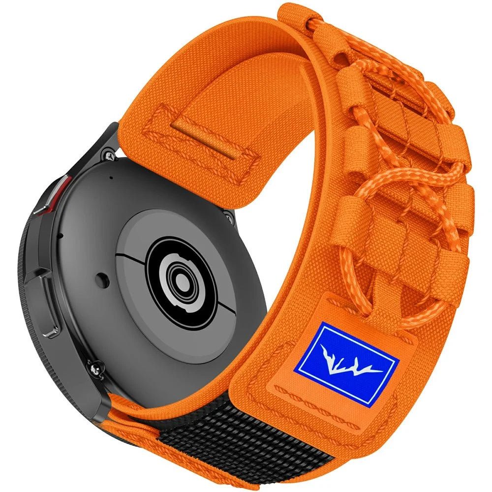 Universal 20mm Strap for Samsung Galaxy Watch7 / Watch6 / Watch 5 44mm 40mm Braided Nylon Watch Band - Orange - 2