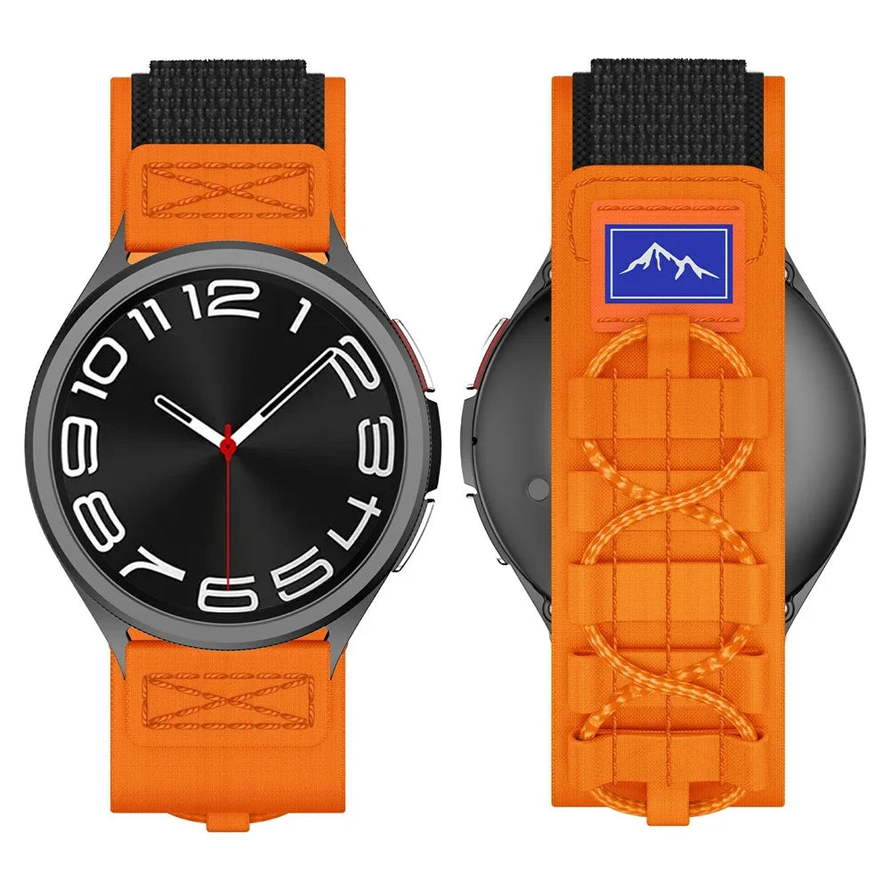 Universal 20mm Strap for Samsung Galaxy Watch7 / Watch6 / Watch 5 44mm 40mm Braided Nylon Watch Band - Orange - 5