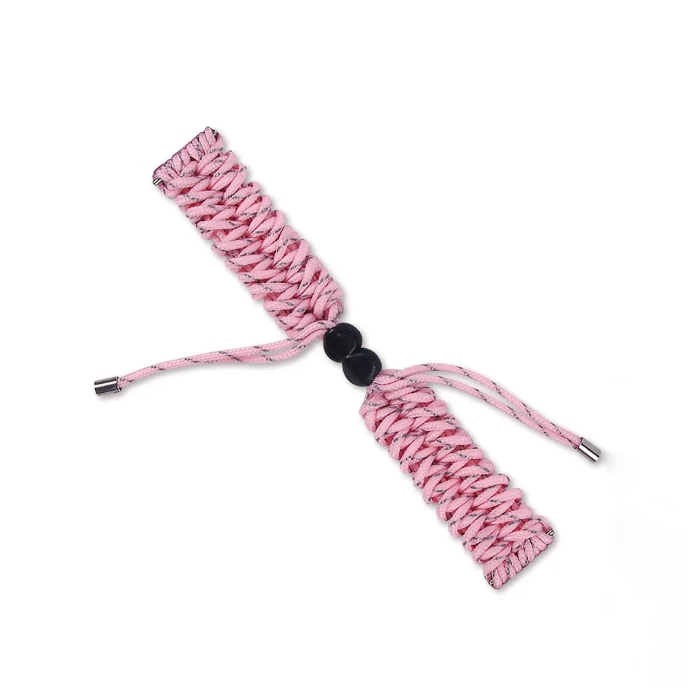 New Style Fashionable Braided Rope Adjustable Watchband Replacement for Fitbit Versa - Pink - 1