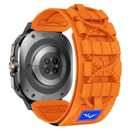 For Samsung Galaxy Watch Ultra2 47mm / Watch Ultra (2025) 47mm / Watch Ultra 47mm Nylon Watch Strap Track Braided Rope Strap - Black-Orange - 1