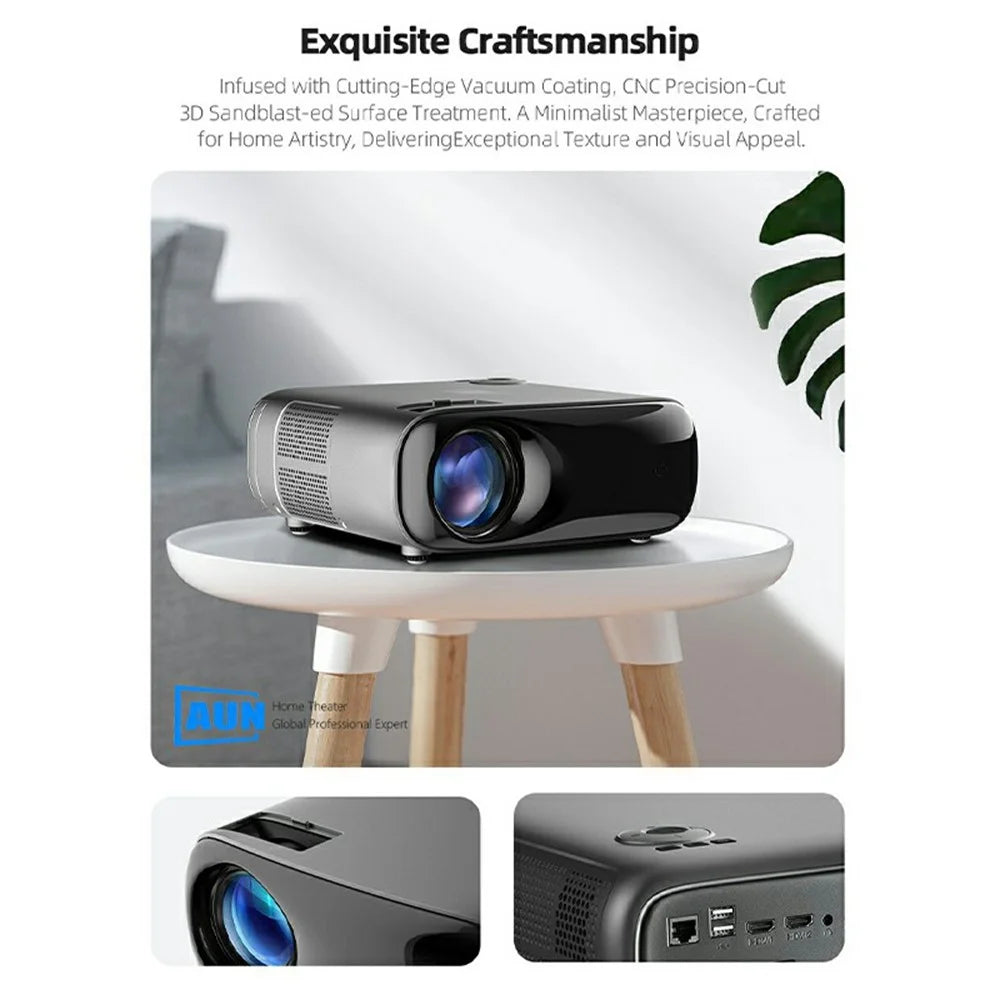 AUN AKEY9S 1080P 4K Projector 2.4G  /  5G WIFI Bluetooth-compatible Projector 1+8GB 1000 ANSI 3D LED Home Theater - US Plug - 3