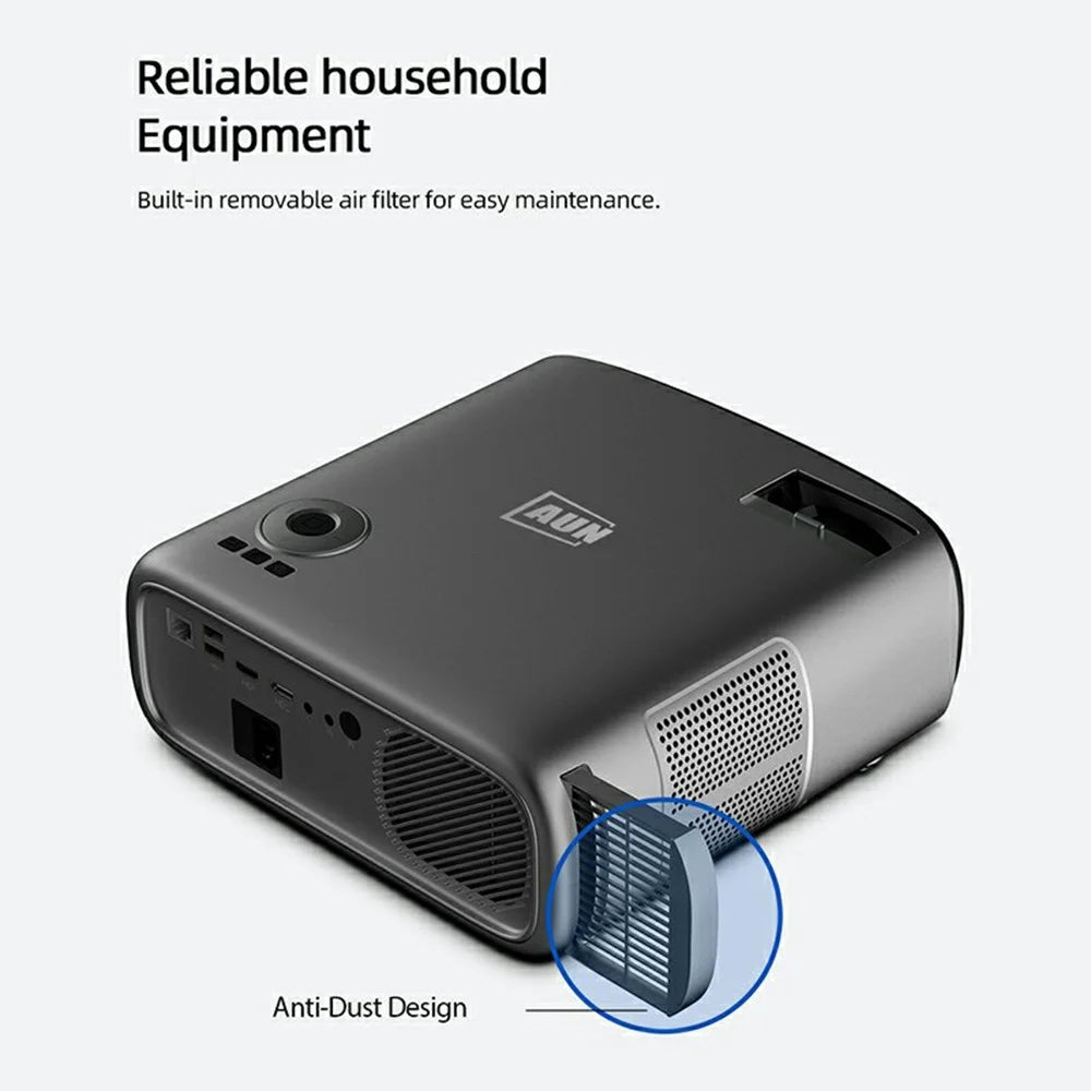 AUN AKEY9S 1080P 4K Projector 2.4G  /  5G WIFI Bluetooth-compatible Projector 1+8GB 1000 ANSI 3D LED Home Theater - US Plug - 7