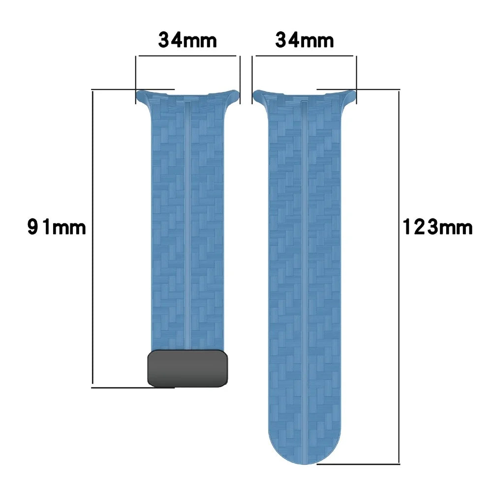 For Samsung Galaxy Watch Ultra2 47mm / Watch Ultra (2025) 47mm / Watch Ultra 47mm Silicone Watch Band Carbon Fiber Texture with Magnetic Buckle - Blue - 6