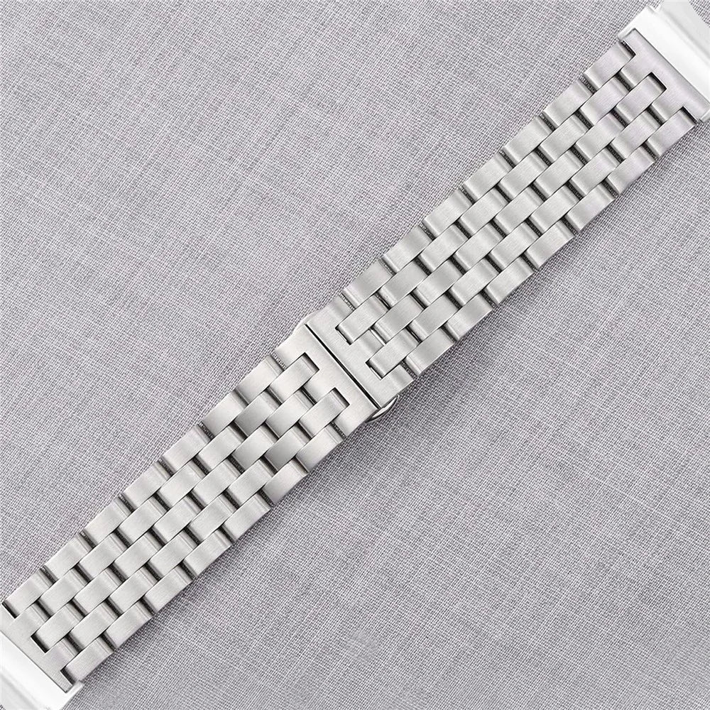 For Samsung Galaxy Watch7 44mm / 40mm Stainless Steel Band with Connector 5-Bead Smart Watch Strap, Silver - 3