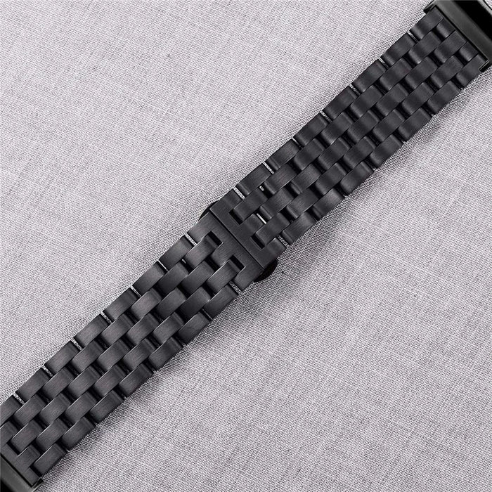 For Samsung Galaxy Watch7 44mm / 40mm Stainless Steel Band with Connector 5-Bead Smart Watch Strap, Black - 3