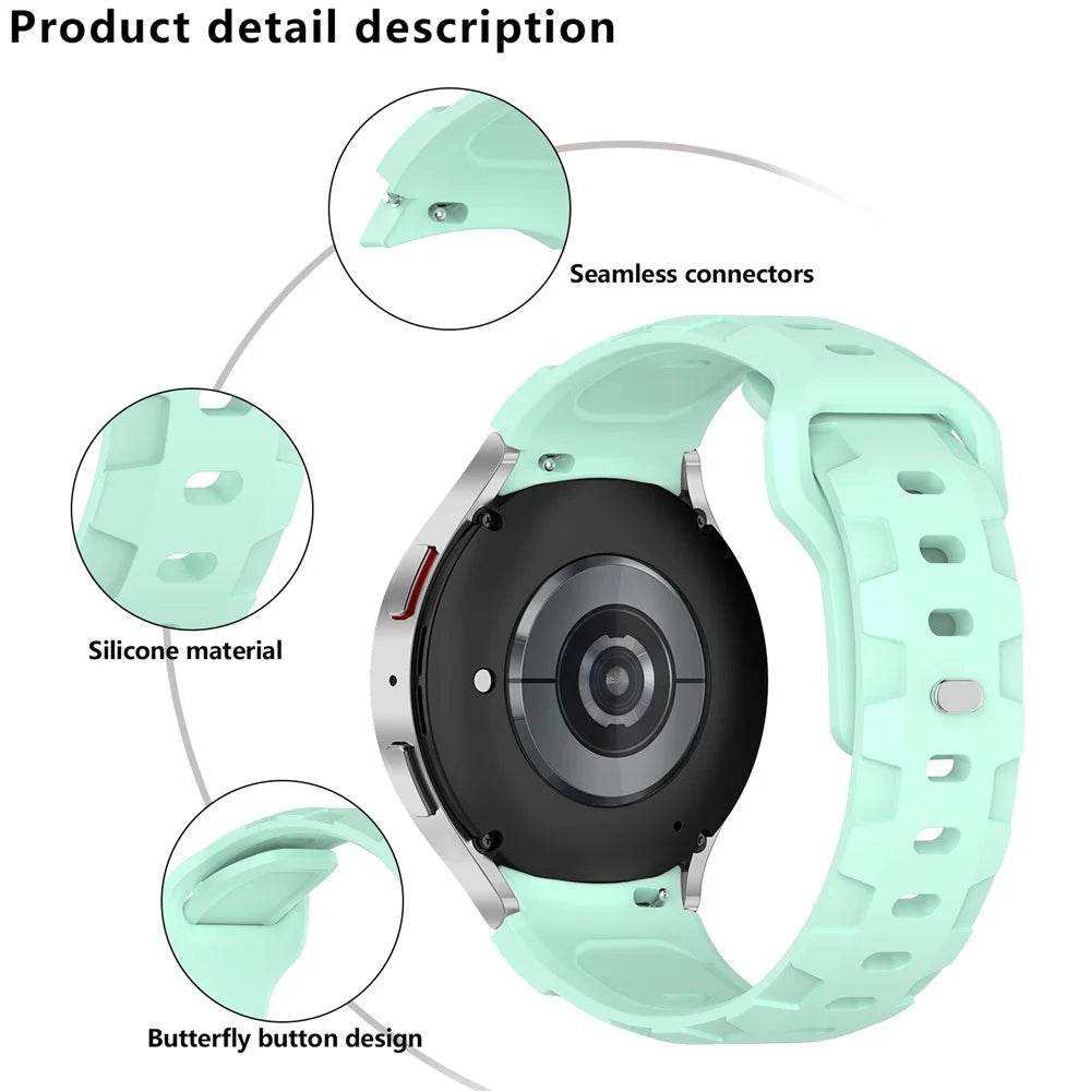 KALEBOL Silicone Band for Samsung Galaxy Watch7 44mm / 40mm Adjustable Watch Strap - Teal - 6