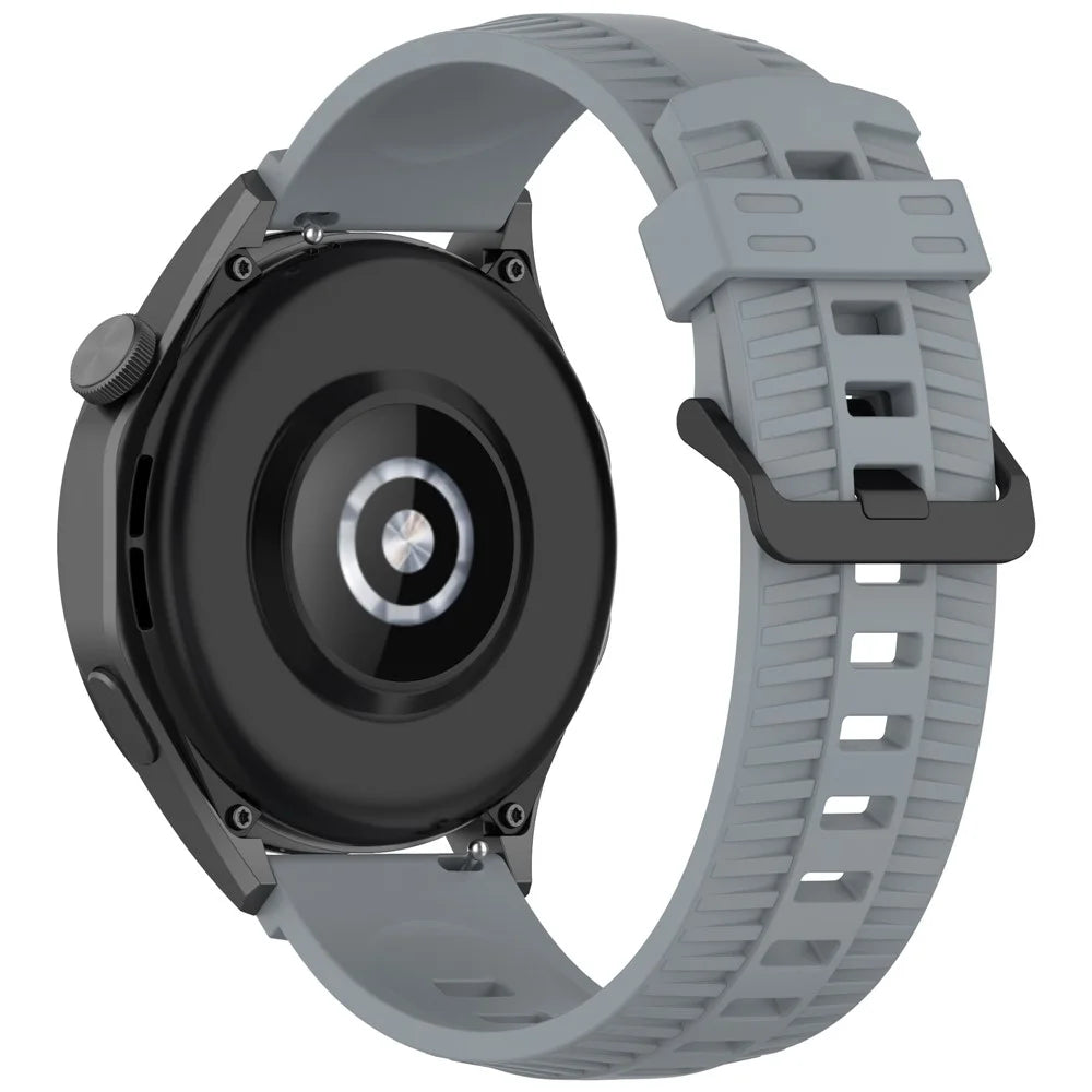 KALEBOL 20mm Watch Strap for Huawei Watch GT 3 42mm / GT 3 Pro 43mm Tire Texture Silicone Wrist Band - Grey - 1
