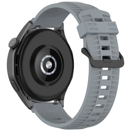 KALEBOL 20mm Watch Strap for Huawei Watch GT 3 42mm / GT 3 Pro 43mm Tire Texture Silicone Wrist Band - Grey - 1