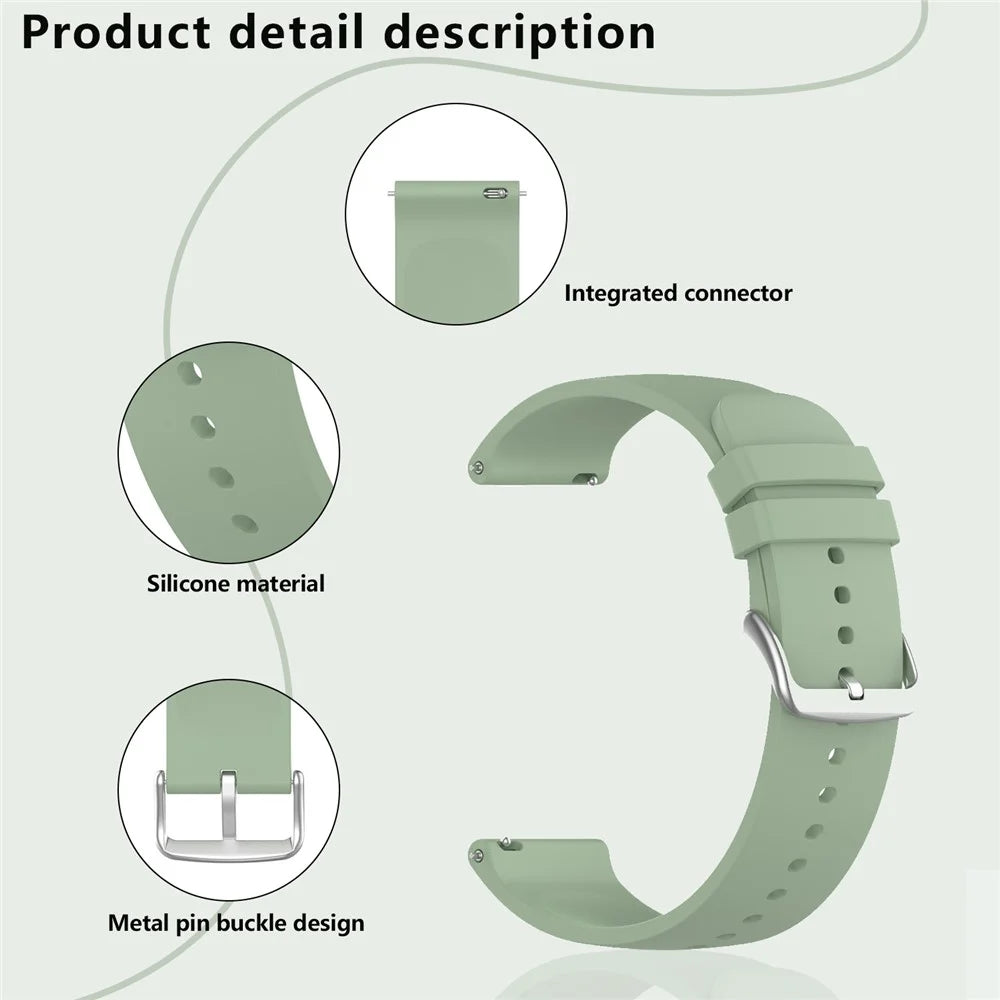 KALEBOL 22mm Silicone Strap for Huawei Watch 4 / 4 Pro / GT 4 46mm Round End Watch Band - Icy Lake Green - 4