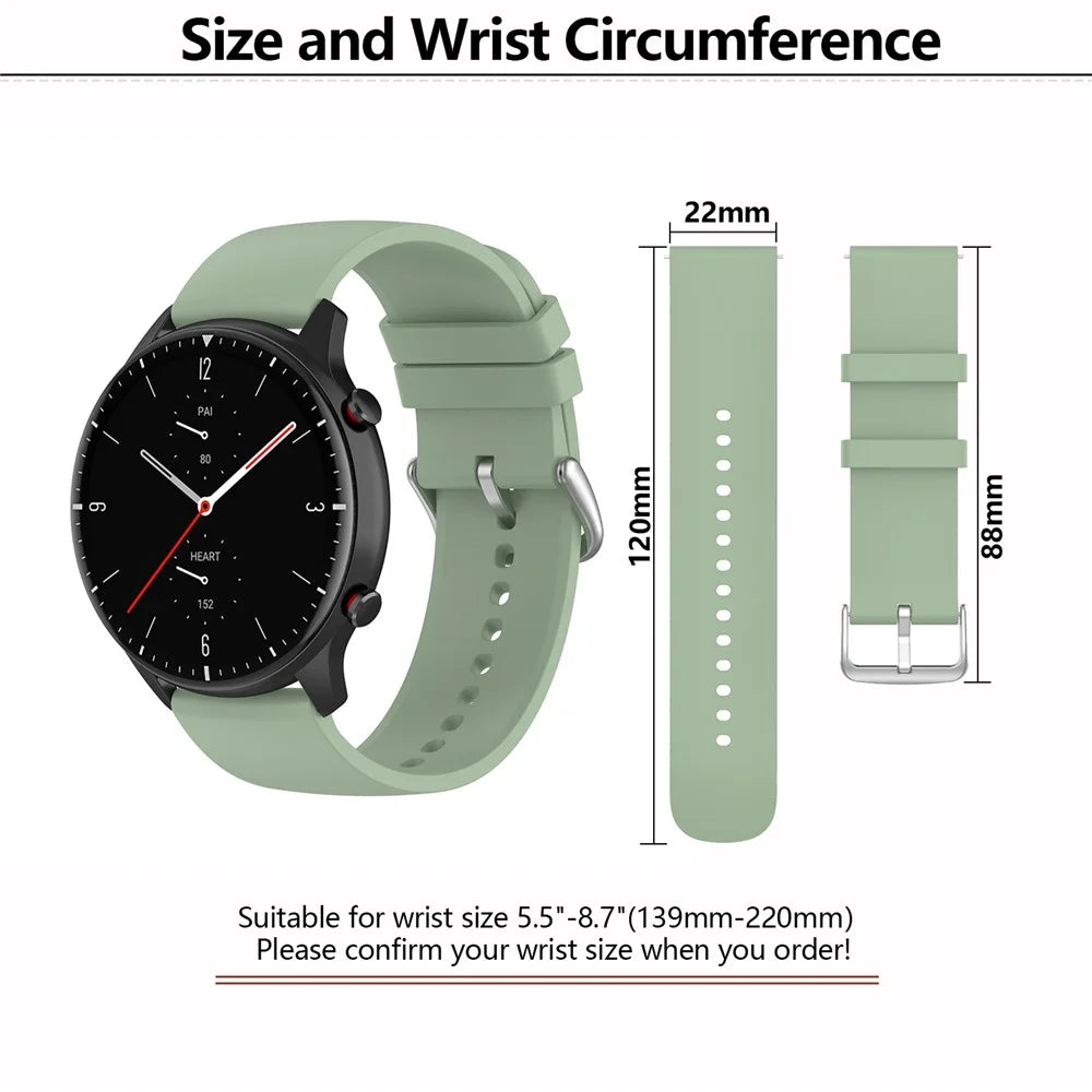 KALEBOL 22mm Silicone Strap for Huawei Watch 4 / 4 Pro / GT 4 46mm Round End Watch Band - Icy Lake Green - 5