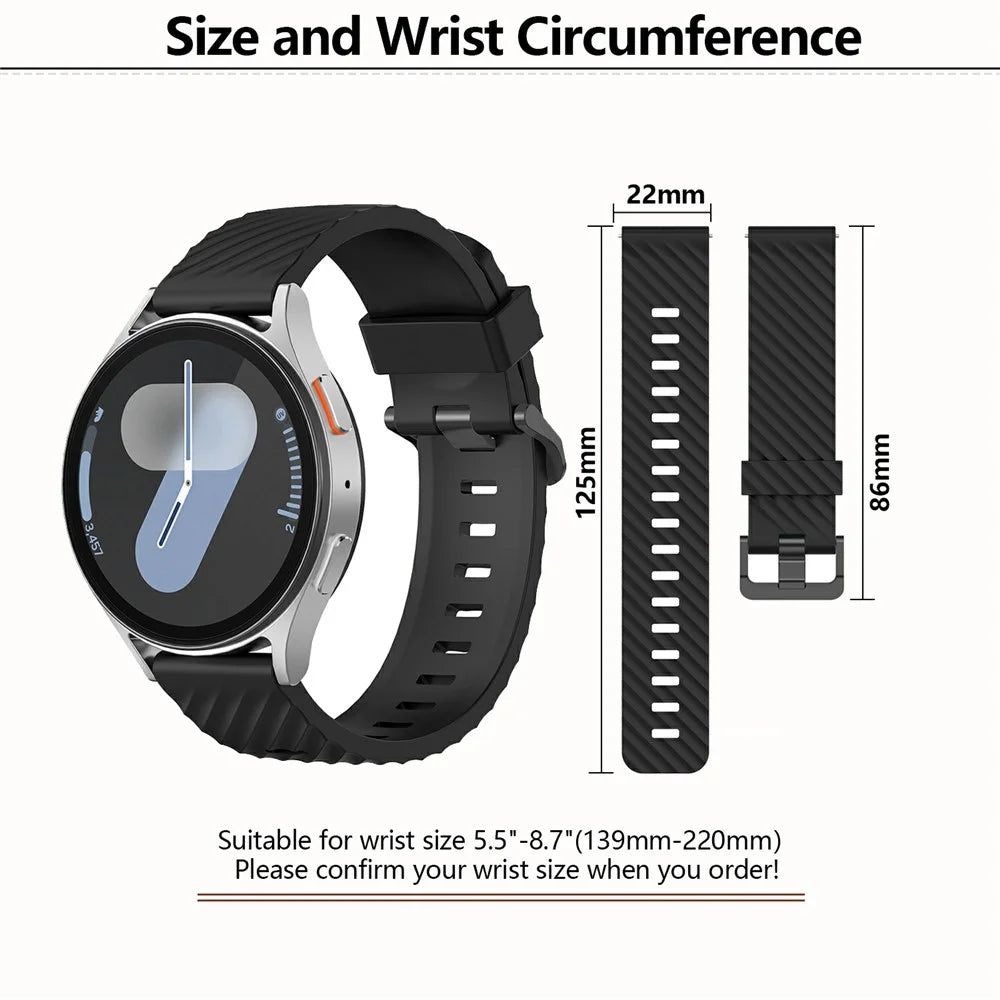 KALEBOL 22mm Silicone Band for Huawei Watch 4  /  4 Pro  /  GT 4 46mm Tire Pattern Watch Strap  - Black - 7