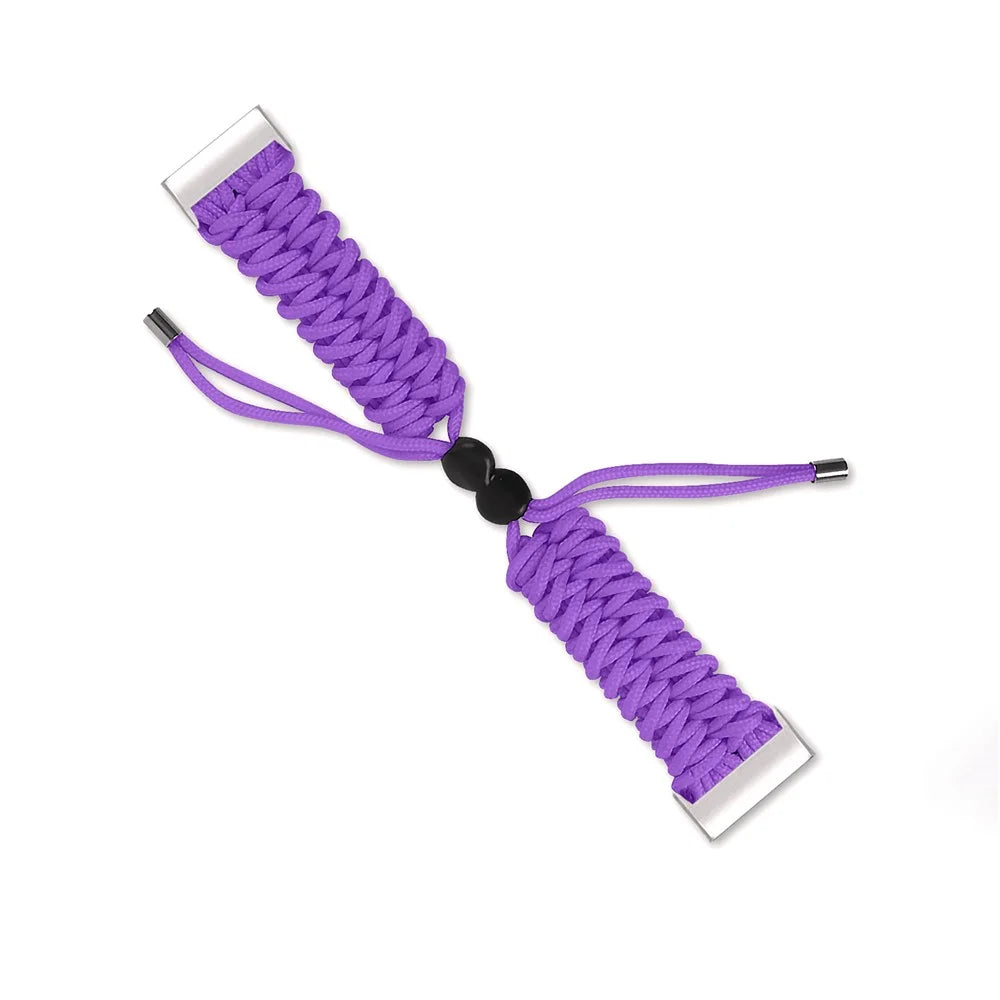 New Style Fashionable Braided Rope Adjustable Watchband Replacement for Fitbit Charge 3/4 - Purple - 1