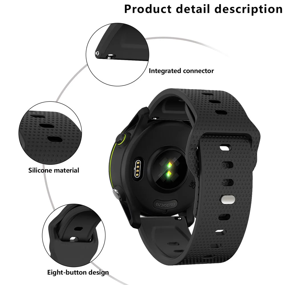 KALEBOL 20mm Strap for Huawei Watch GT 3 42mm / GT 3 Pro 43mm Dots Silicone Watch Band - Black - 6