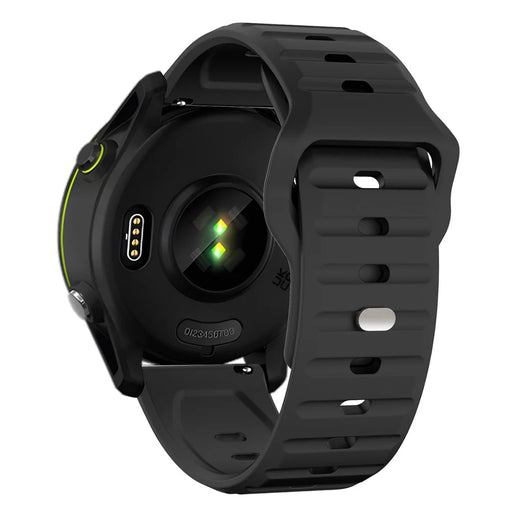 KALEBOL 20mm Silicone Strap for Huawei Watch GT 3 42mm / GT 3 Pro 43mm Wave Design Watch Band - Black - 1